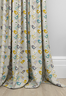 Birds, Ochre - Made to Measure Curtains